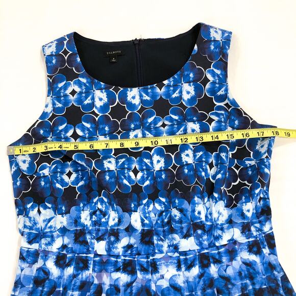 Talbots Fit and Flare Blue Dress - Picture 8 of 13